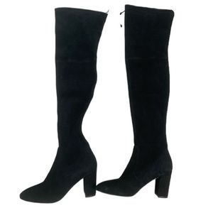 NEW Stuart Weitzman Black long over the knee suede boots size 8.5